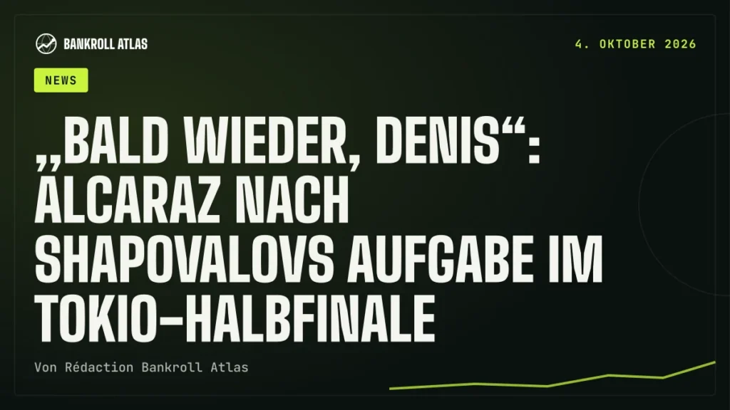 „Bald wieder, Denis“: Alcaraz nach Shapovalovs Aufgabe im Tokio-Halbfinale