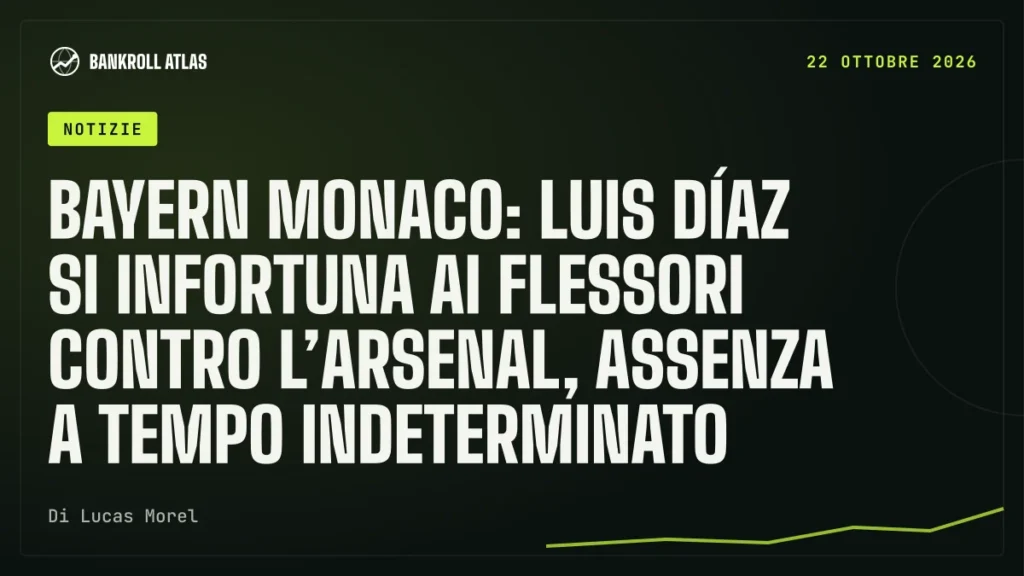 Bayern Monaco: Luis Díaz si infortuna ai flessori contro l’Arsenal, assenza a tempo indeterminato