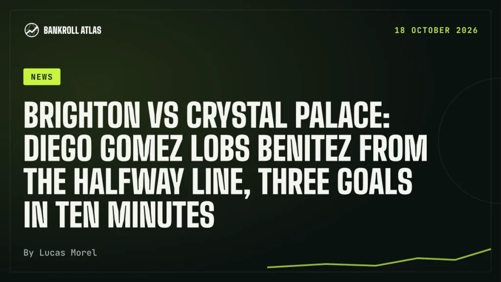 Brighton vs Crystal Palace: Diego Gomez lobs Benitez from the halfway line, three goals in ten minutes