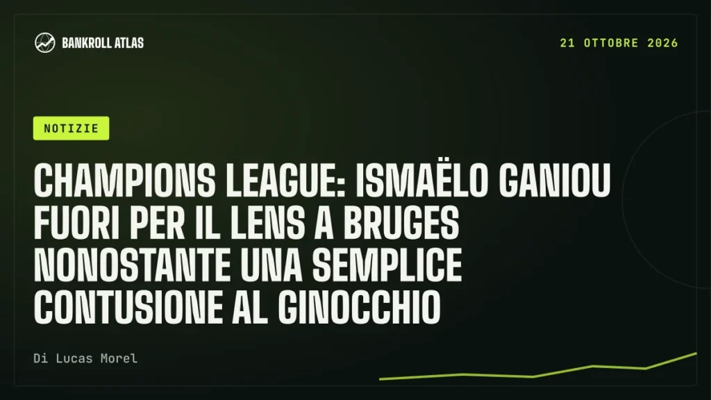 Champions League: Ismaëlo Ganiou fuori per il Lens a Bruges nonostante una semplice contusione al ginocchio