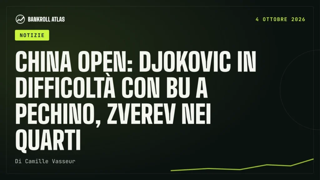 China Open: Djokovic in difficoltà con Bu a Pechino, Zverev nei quarti