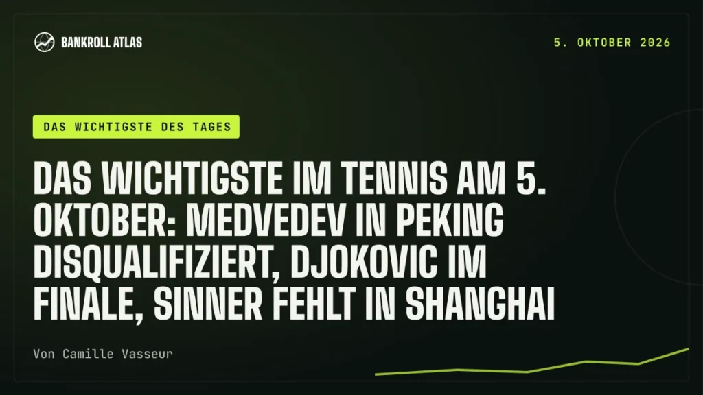 Das Wichtigste im Tennis am 5. Oktober: Medvedev in Peking disqualifiziert, Djokovic im Finale, Sinner fehlt in Shanghai