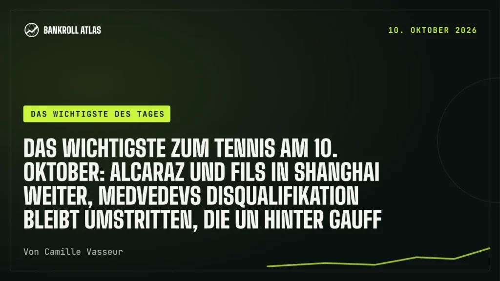 Das Wichtigste zum Tennis am 10. Oktober: Alcaraz und Fils in Shanghai weiter, Medvedevs Disqualifikation bleibt umstritten, die UN hinter Gauff