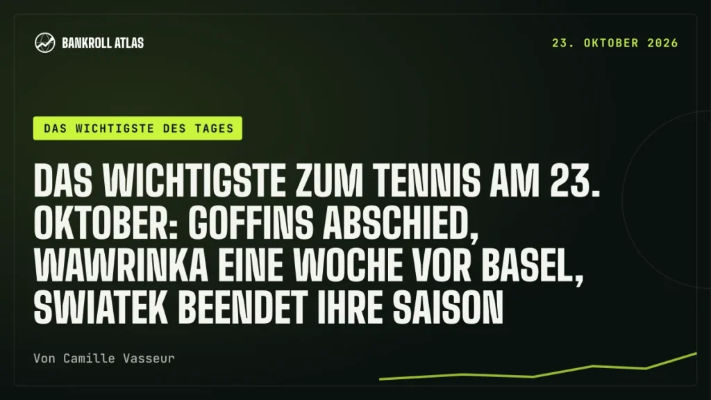 Das Wichtigste zum Tennis am 23. Oktober: Goffins Abschied, Wawrinka eine Woche vor Basel, Swiatek beendet ihre Saison