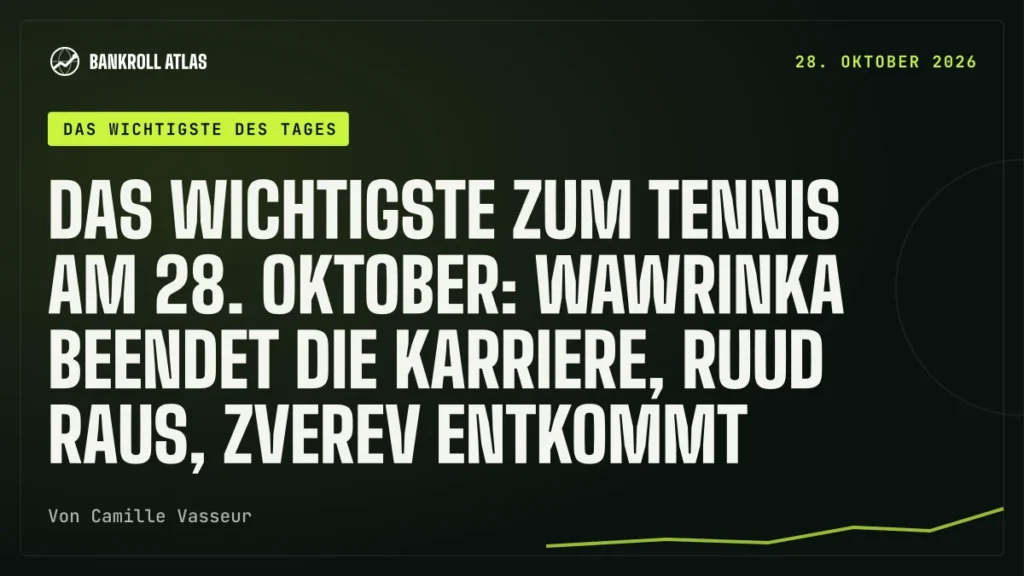 Das Wichtigste zum Tennis am 28. Oktober: Wawrinka beendet die Karriere, Ruud raus, Zverev entkommt