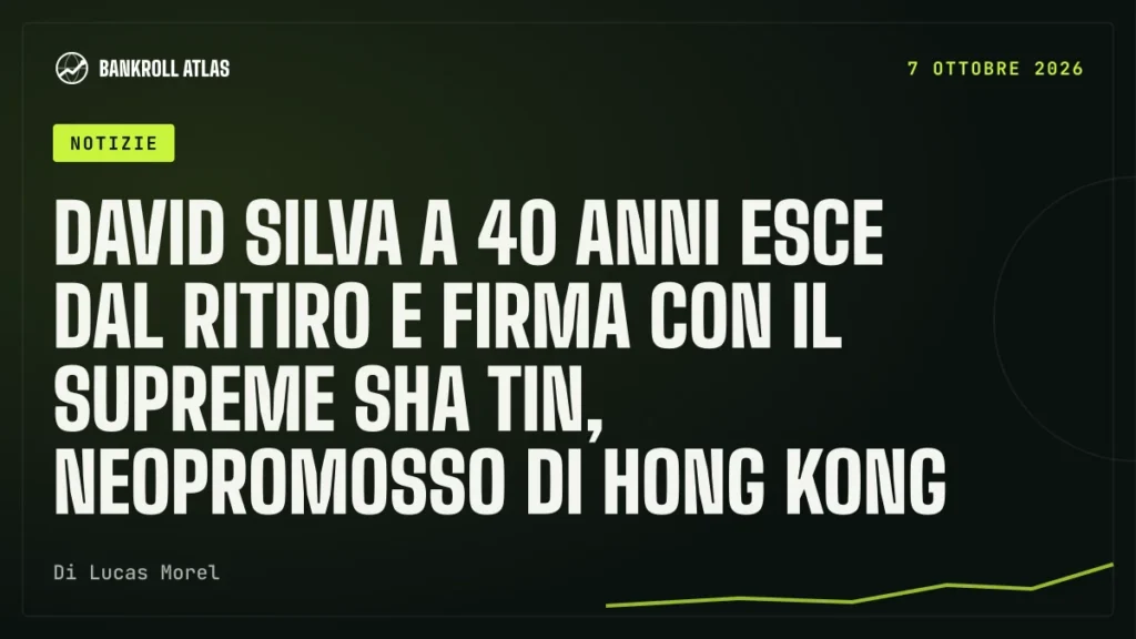 David Silva a 40 anni esce dal ritiro e firma con il Supreme Sha Tin, neopromosso di Hong Kong