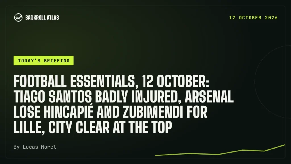 Football essentials, 12 October: Tiago Santos badly injured, Arsenal lose Hincapié and Zubimendi for Lille, City clear at the top