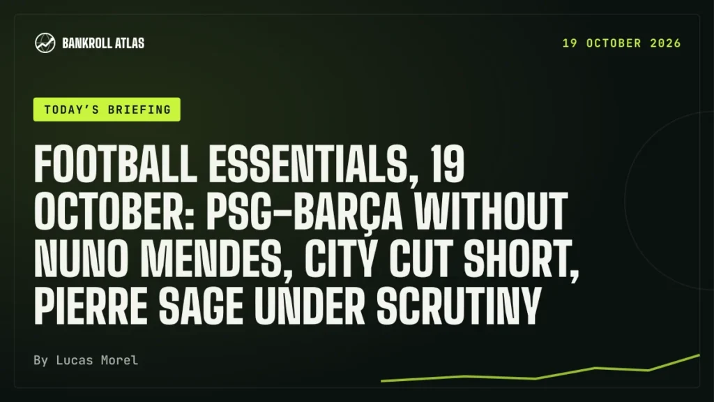 Football essentials, 19 October: PSG-Barça without Nuno Mendes, City cut short, Pierre Sage under scrutiny