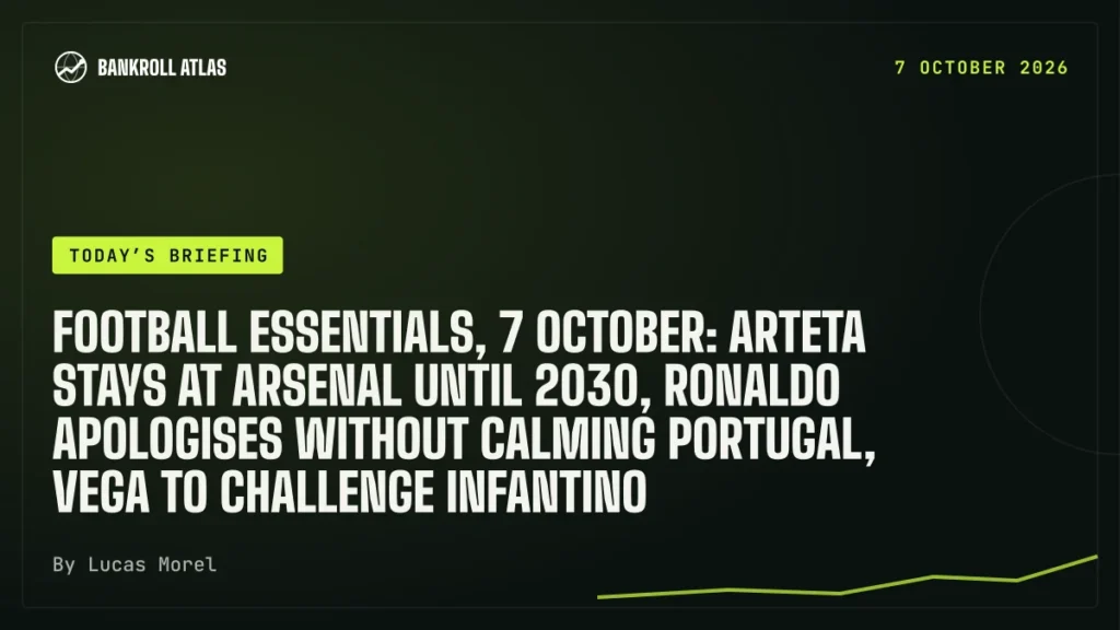 Football essentials, 7 October: Arteta stays at Arsenal until 2030, Ronaldo apologises without calming Portugal, Vega to challenge Infantino