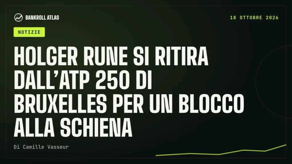 Holger Rune si ritira dall’ATP 250 di Bruxelles per un blocco alla schiena