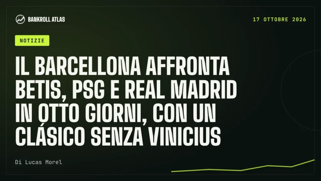 Il Barcellona affronta Betis, PSG e Real Madrid in otto giorni, con un Clásico senza Vinicius