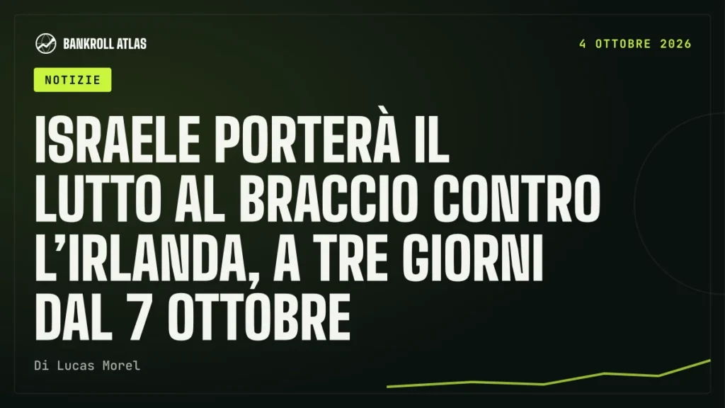 Israele porterà il lutto al braccio contro l’Irlanda, a tre giorni dal 7 ottobre