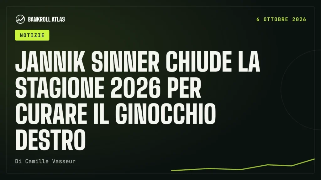 Jannik Sinner chiude la stagione 2026 per curare il ginocchio destro