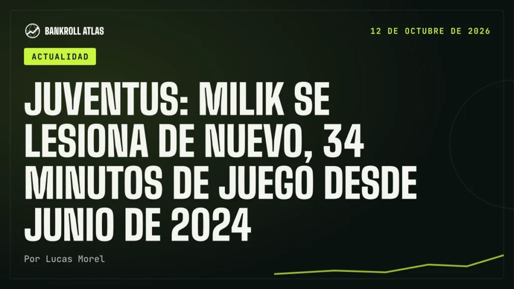 Juventus: Milik se lesiona de nuevo, 34 minutos de juego desde junio de 2024