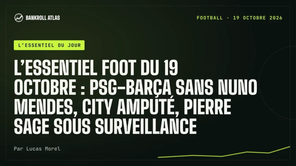 L’essentiel foot du 19 octobre : PSG-Barça sans Nuno Mendes, City amputé, Pierre Sage sous surveillance