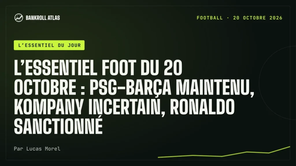 L’essentiel foot du 20 octobre : PSG-Barça maintenu, Kompany incertain, Ronaldo sanctionné