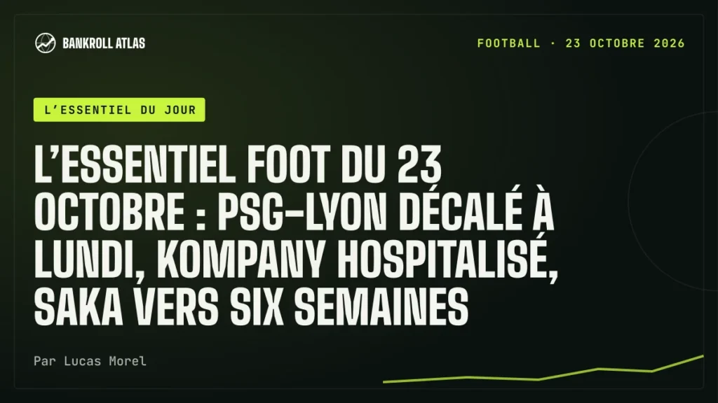 L’essentiel foot du 23 octobre : PSG-Lyon décalé à lundi, Kompany hospitalisé, Saka vers six semaines