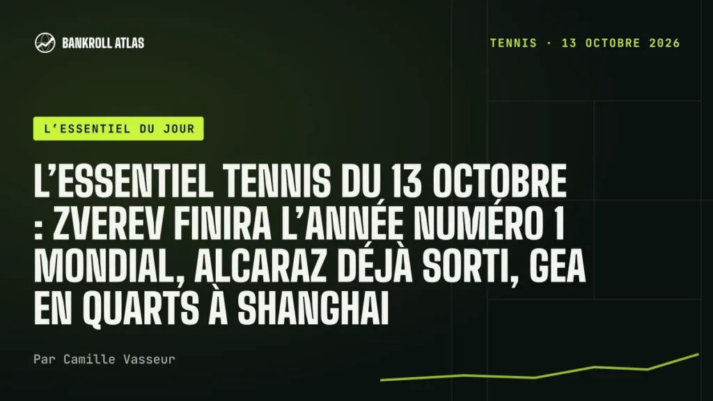 L’essentiel tennis du 13 octobre : Zverev finira l’année numéro 1 mondial, Alcaraz déjà sorti, Gea en quarts à Shanghai