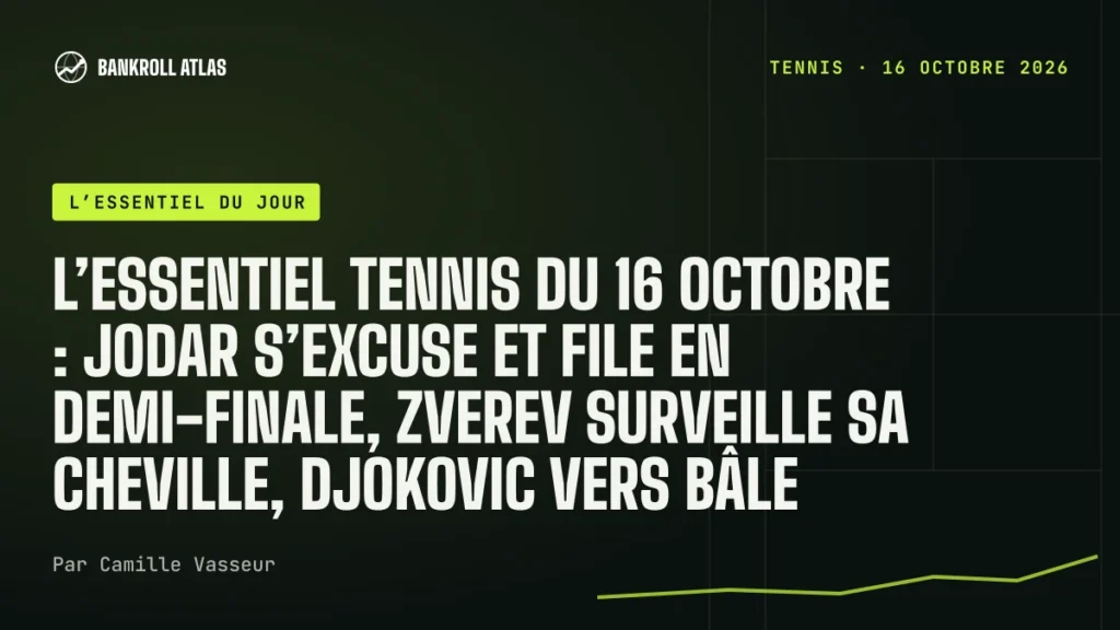 L’essentiel tennis du 16 octobre : Jodar s’excuse et file en demi-finale, Zverev surveille sa cheville, Djokovic vers Bâle