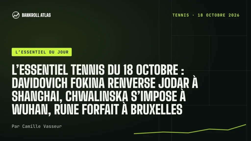 L’essentiel tennis du 18 octobre : Davidovich Fokina renverse Jodar à Shanghai, Chwalinska s’impose à Wuhan, Rune forfait à Bruxelles