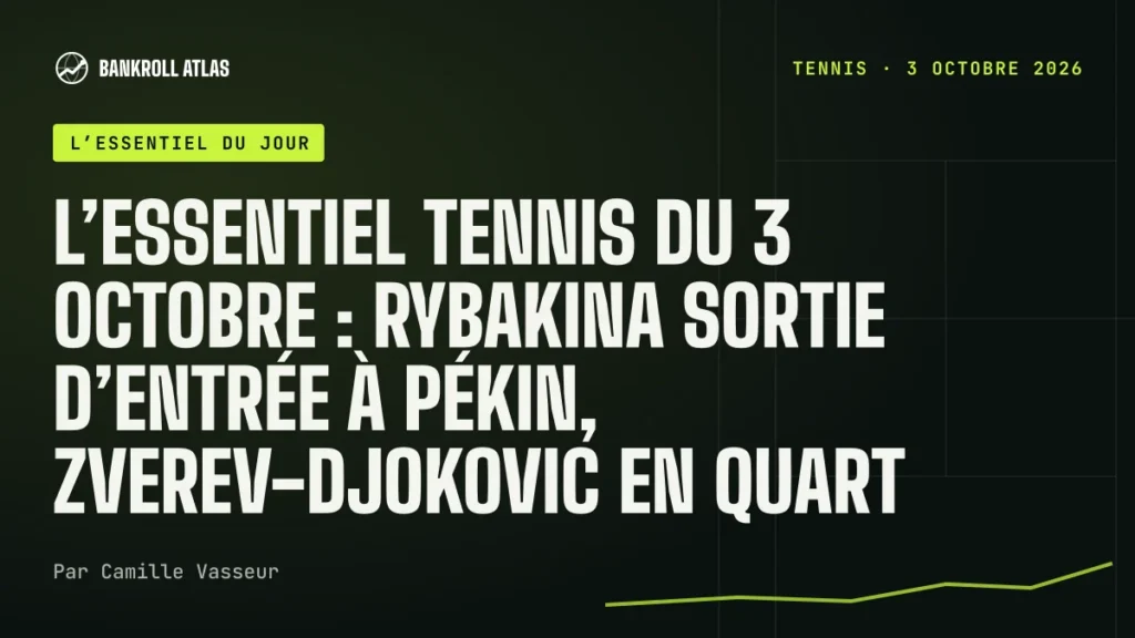 L’essentiel tennis du 3 octobre : Rybakina sortie d’entrée à Pékin, Zverev-Djokovic en quart