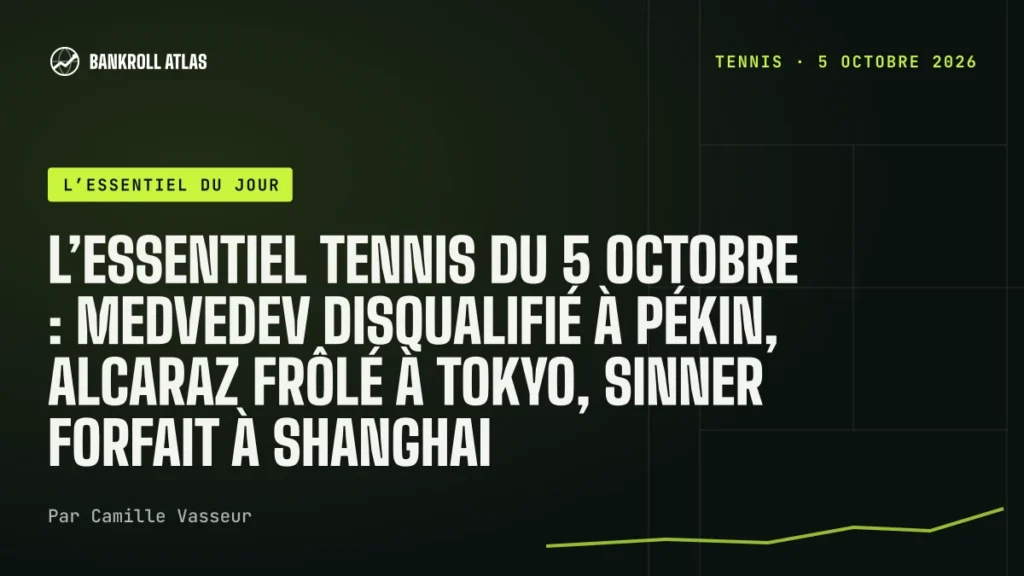 L’essentiel tennis du 5 octobre : Medvedev disqualifié à Pékin, Alcaraz frôlé à Tokyo, Sinner forfait à Shanghai