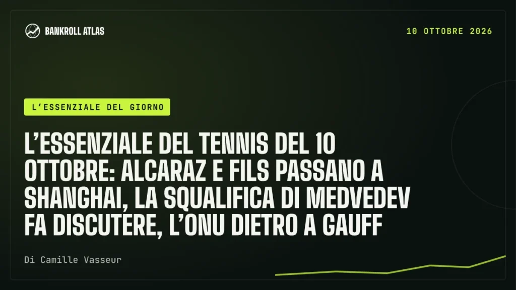 L’essenziale del tennis del 10 ottobre: Alcaraz e Fils passano a Shanghai, la squalifica di Medvedev fa discutere, l’ONU dietro a Gauff