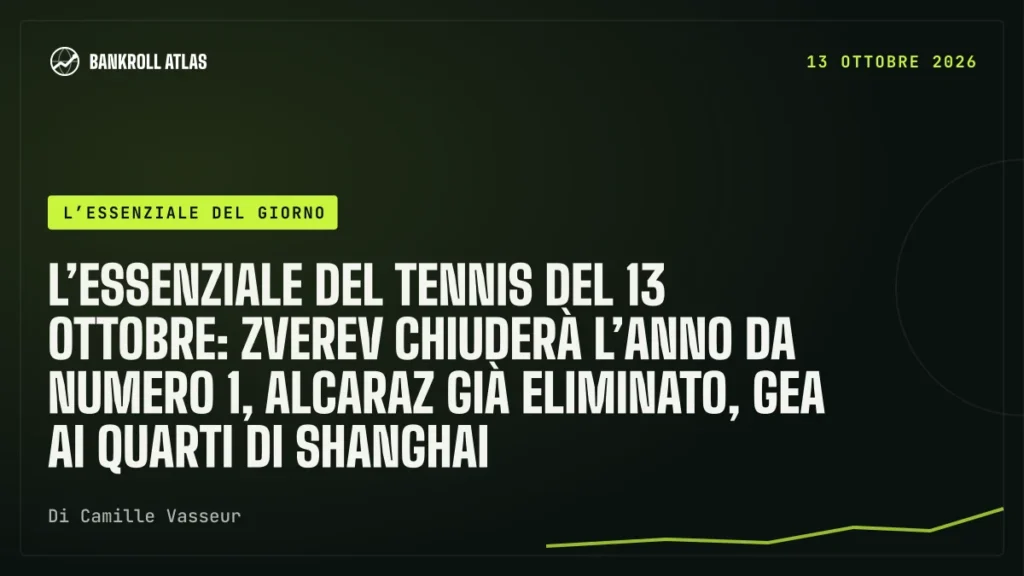 L’essenziale del tennis del 13 ottobre: Zverev chiuderà l’anno da numero 1, Alcaraz già eliminato, Gea ai quarti di Shanghai