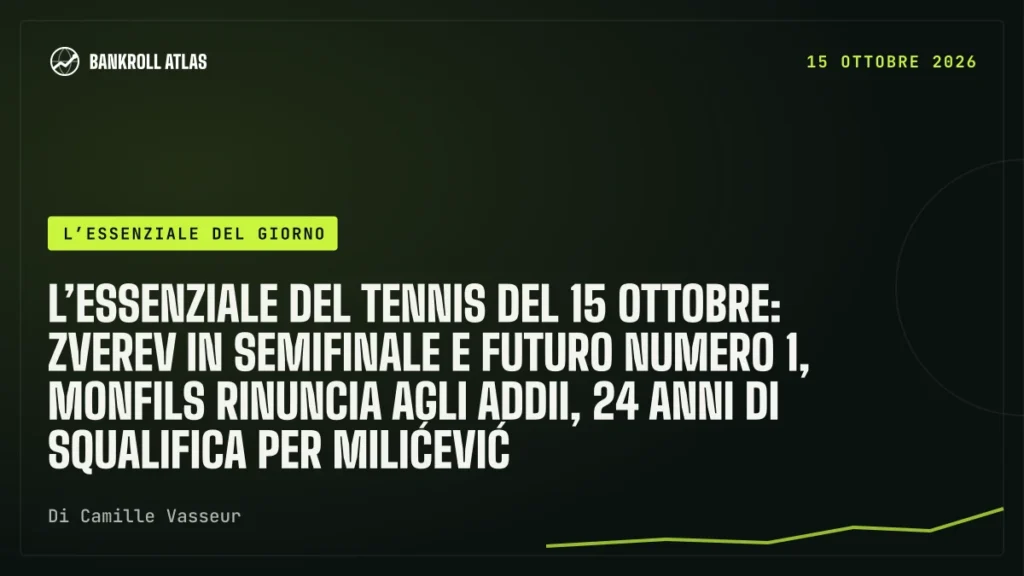 L’essenziale del tennis del 15 ottobre: Zverev in semifinale e futuro numero 1, Monfils rinuncia agli addii, 24 anni di squalifica per Milićević