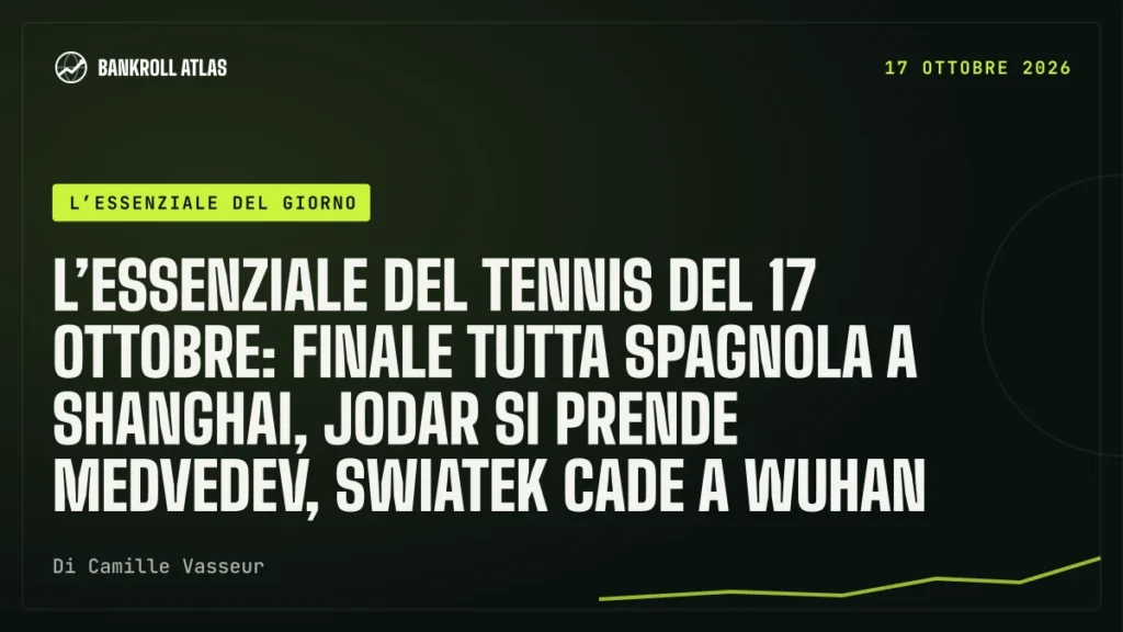 L’essenziale del tennis del 17 ottobre: finale tutta spagnola a Shanghai, Jodar si prende Medvedev, Swiatek cade a Wuhan