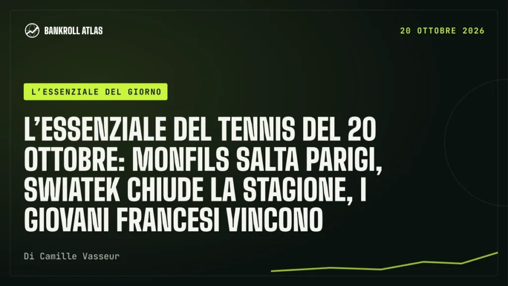 L’essenziale del tennis del 20 ottobre: Monfils salta Parigi, Swiatek chiude la stagione, i giovani francesi vincono