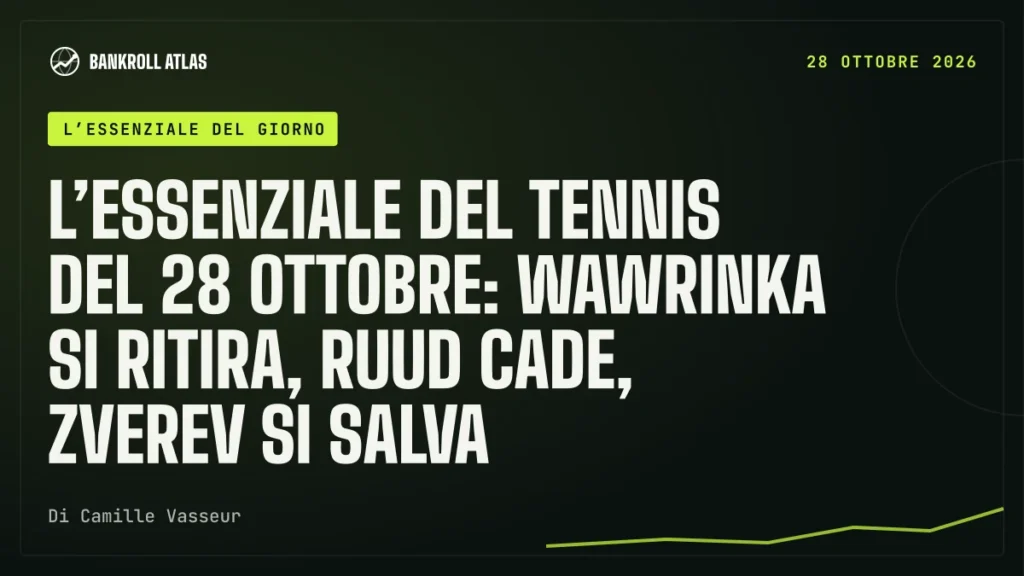 L’essenziale del tennis del 28 ottobre: Wawrinka si ritira, Ruud cade, Zverev si salva