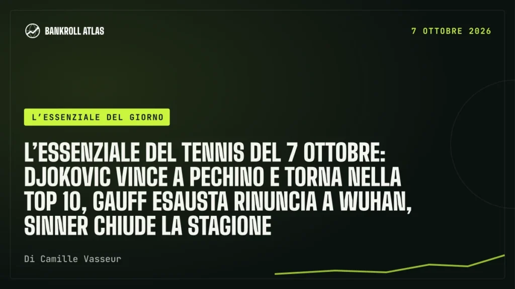 L’essenziale del tennis del 7 ottobre: Djokovic vince a Pechino e torna nella top 10, Gauff esausta rinuncia a Wuhan, Sinner chiude la stagione