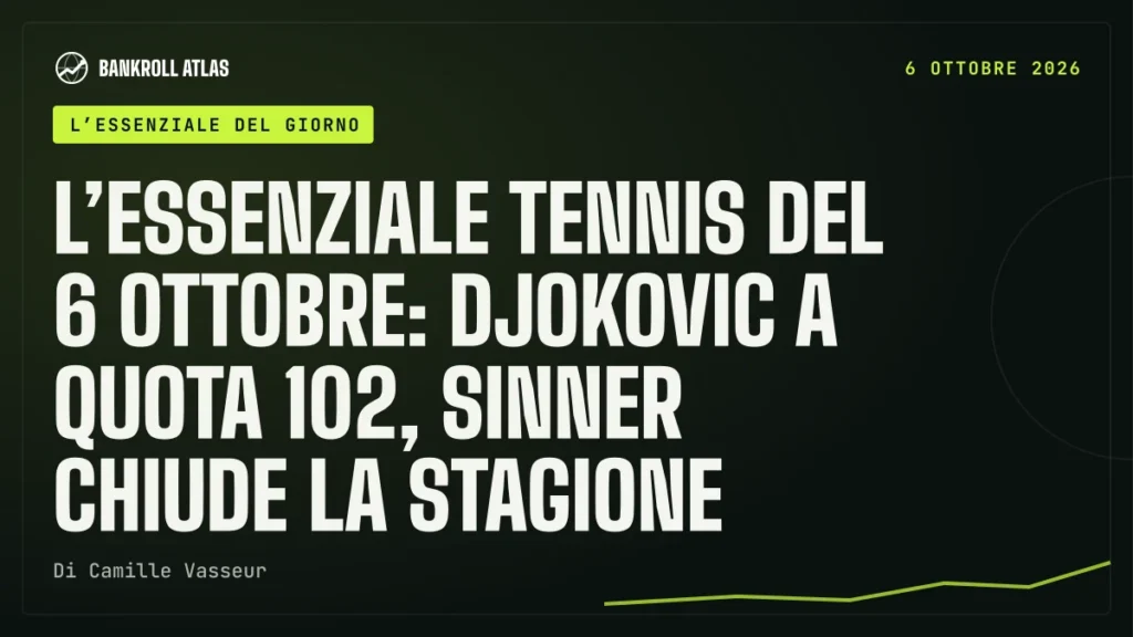 L’essenziale tennis del 6 ottobre: Djokovic a quota 102, Sinner chiude la stagione
