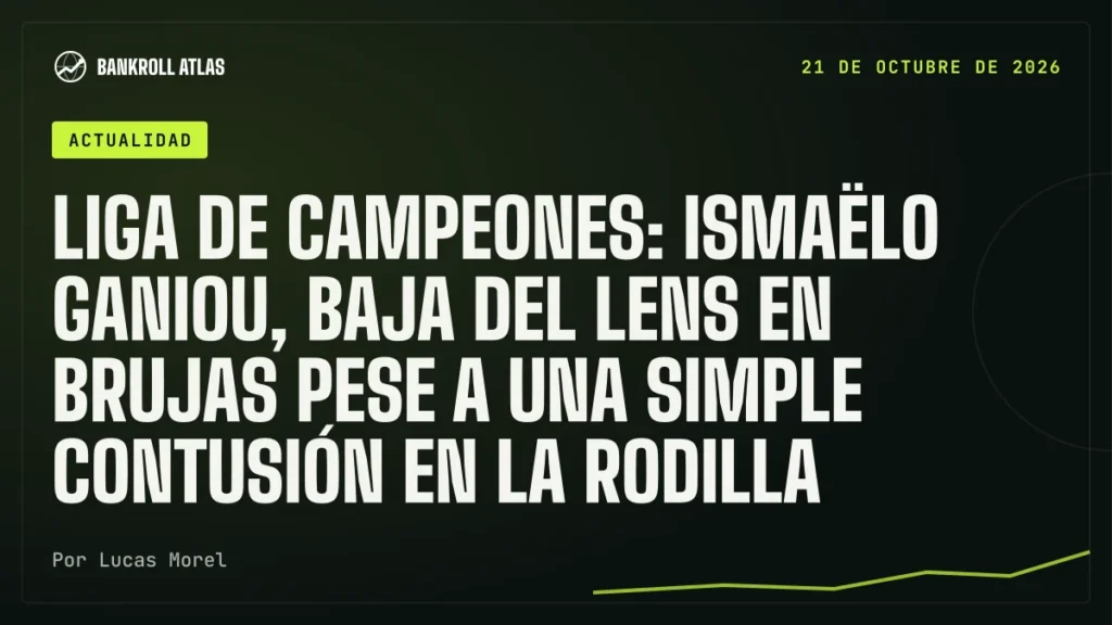 Liga de Campeones: Ismaëlo Ganiou, baja del Lens en Brujas pese a una simple contusión en la rodilla