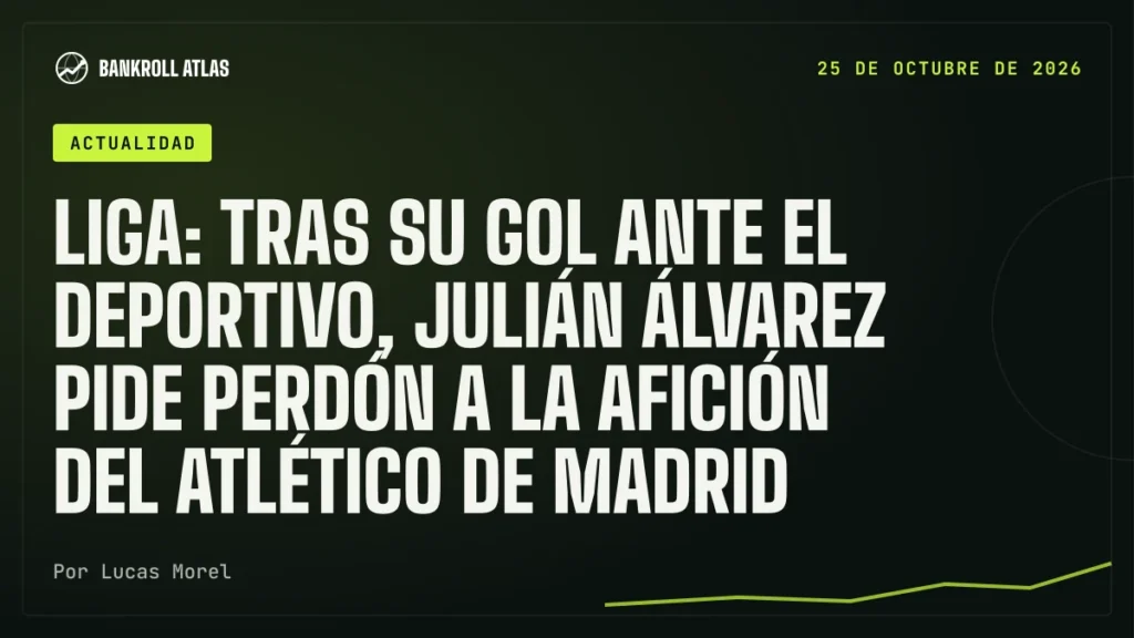 Liga: tras su gol ante el Deportivo, Julián Álvarez pide perdón a la afición del Atlético de Madrid