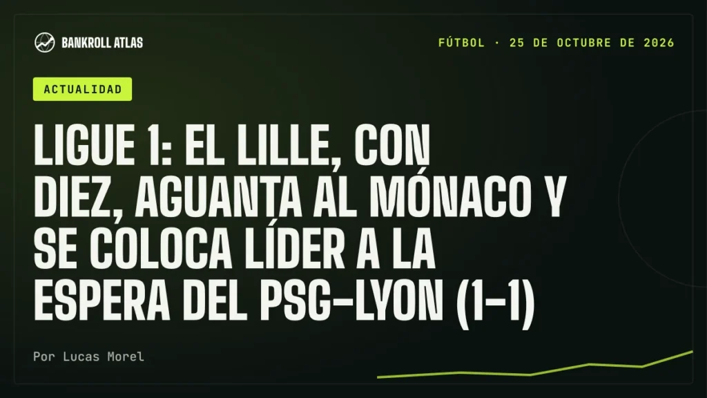 Ligue 1: el Lille, con diez, aguanta al Mónaco y se coloca líder a la espera del PSG-Lyon (1-1)