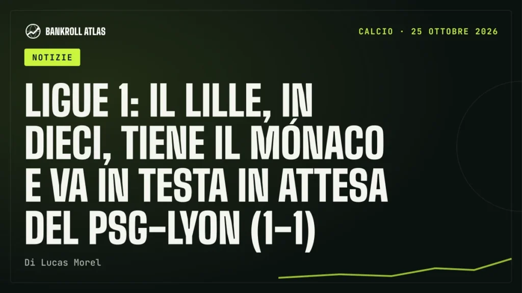 Ligue 1: il Lille, in dieci, tiene il Mónaco e va in testa in attesa del PSG-Lyon (1-1)