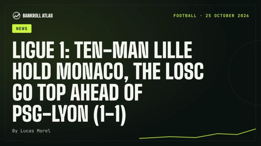 Ligue 1: ten-man Lille hold Monaco, the LOSC go top ahead of PSG-Lyon (1-1)