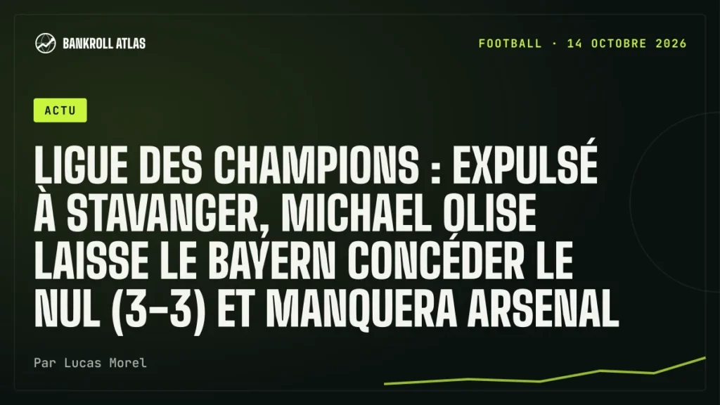 Ligue des champions : expulsé à Stavanger, Michael Olise laisse le Bayern concéder le nul (3-3) et manquera Arsenal