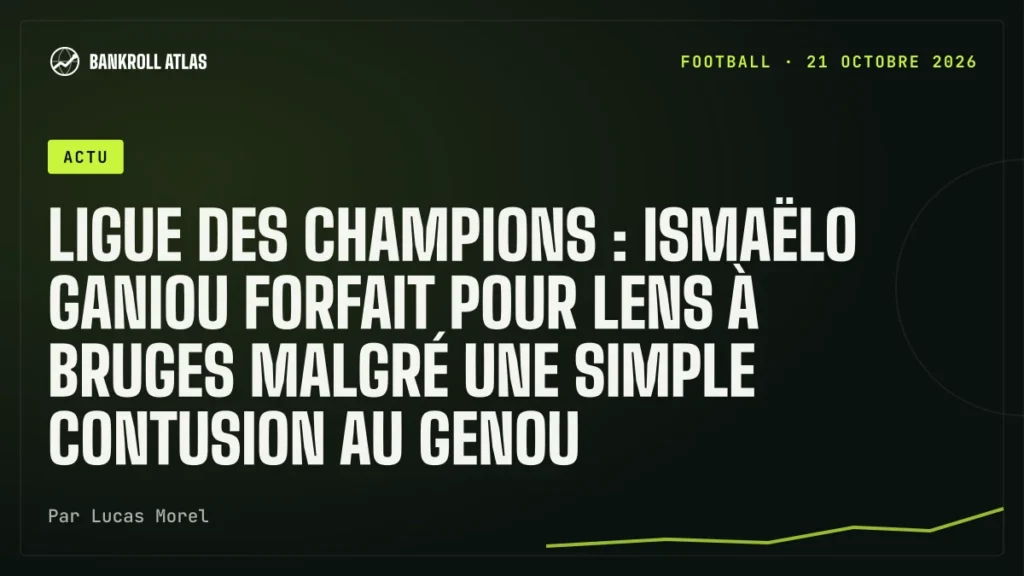 Ligue des champions : Ismaëlo Ganiou forfait pour Lens à Bruges malgré une simple contusion au genou