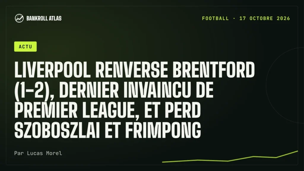Liverpool renverse Brentford (1-2), dernier invaincu de Premier League, et perd Szoboszlai et Frimpong