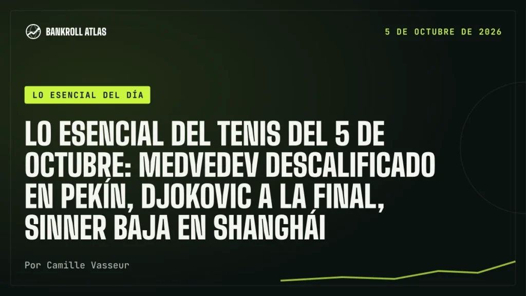 Lo esencial del tenis del 5 de octubre: Medvedev descalificado en Pekín, Djokovic a la final, Sinner baja en Shanghái