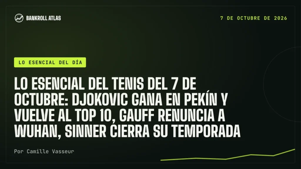 Lo esencial del tenis del 7 de octubre: Djokovic gana en Pekín y vuelve al top 10, Gauff renuncia a Wuhan, Sinner cierra su temporada