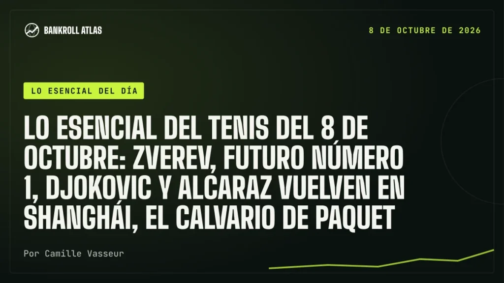 Lo esencial del tenis del 8 de octubre: Zverev, futuro número 1, Djokovic y Alcaraz vuelven en Shanghái, el calvario de Paquet