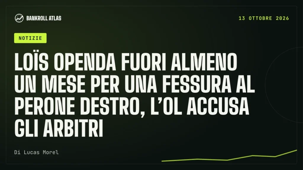 Loïs Openda fuori almeno un mese per una fessura al perone destro, l’OL accusa gli arbitri