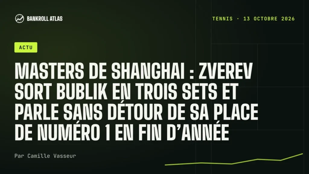 Masters de Shanghai : Zverev sort Bublik en trois sets et parle sans détour de sa place de numéro 1 en fin d’année