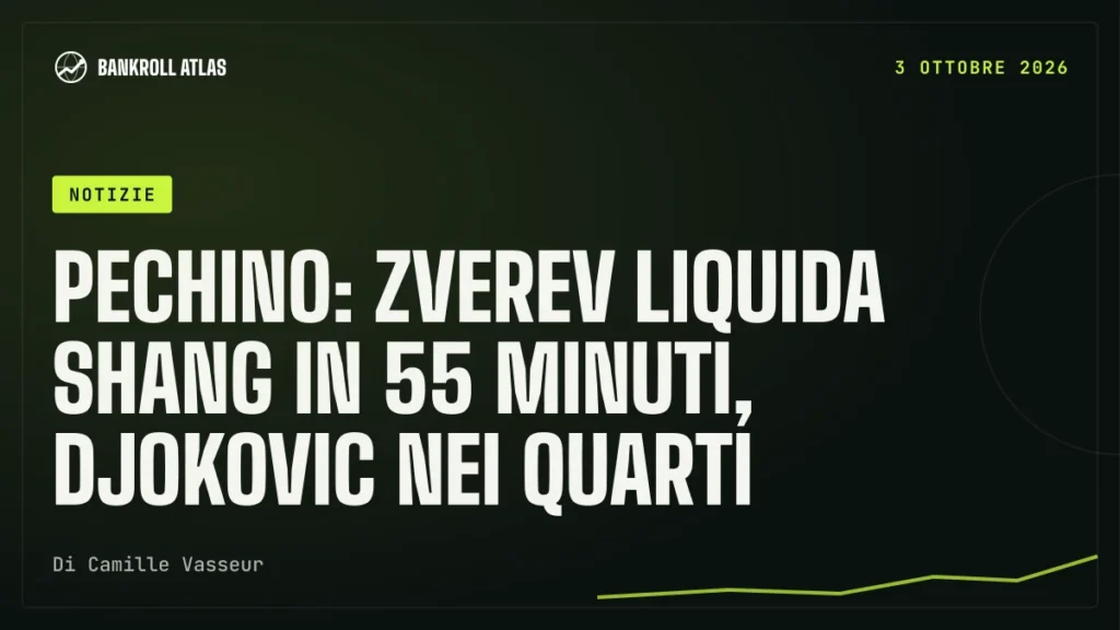 Pechino: Zverev liquida Shang in 55 minuti, Djokovic nei quarti