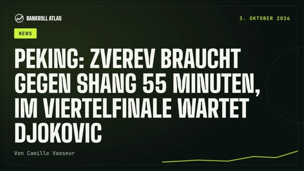 Peking: Zverev braucht gegen Shang 55 Minuten, im Viertelfinale wartet Djokovic