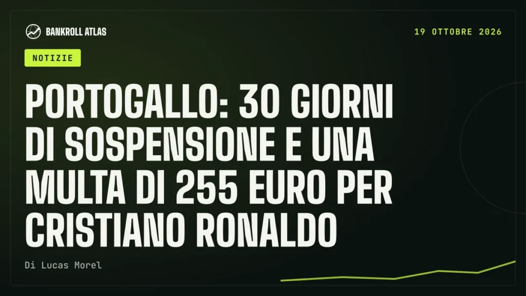 Portogallo: 30 giorni di sospensione e una multa di 255 euro per Cristiano Ronaldo